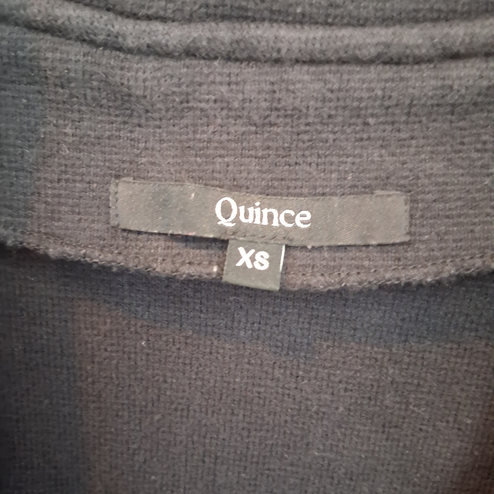 Quince Elegant Charcoal Knit 100% Organic Cotton Open-Front Blazer - Picture 3 of 6